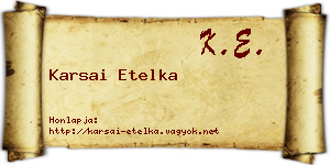 Karsai Etelka névjegykártya